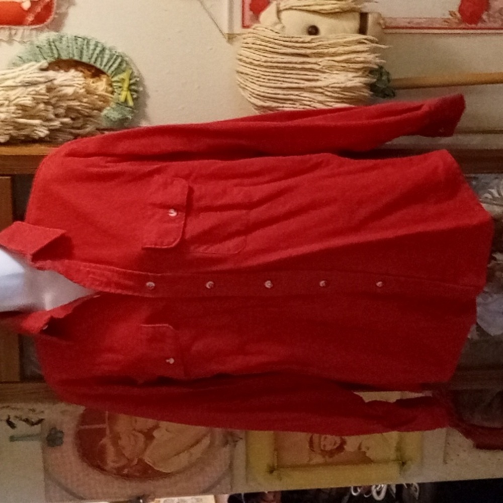 Vintage 80's, UNISEX, Red,  Button Down, Soft & Cozy, Flannel  Shirt